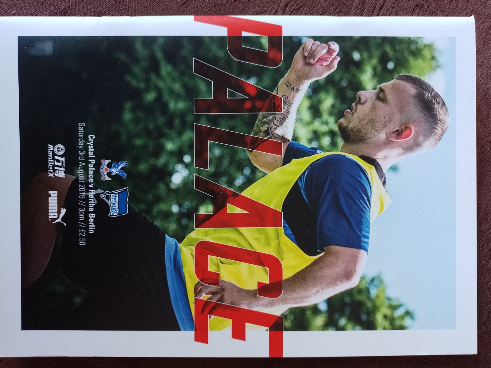 crystal Palace v Hertha Berlin pre season friendly programme 3rd August 2019 for sale on Ebay