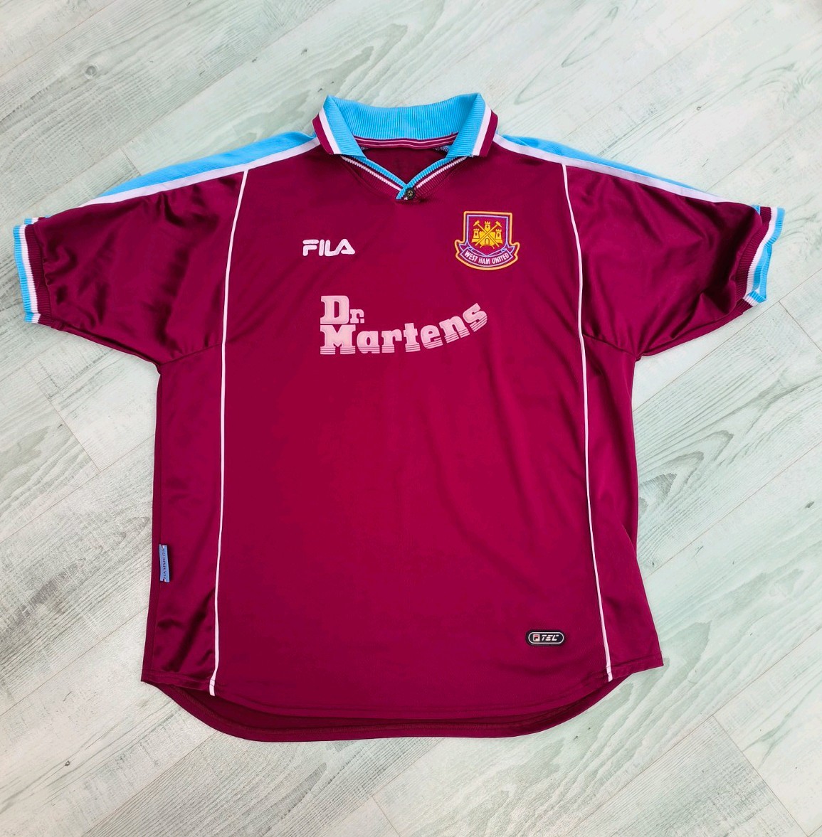 West Ham United Fila 1999-01 Dr Martens Home Football Shirt Size 2XL Authentic for sale on Ebay