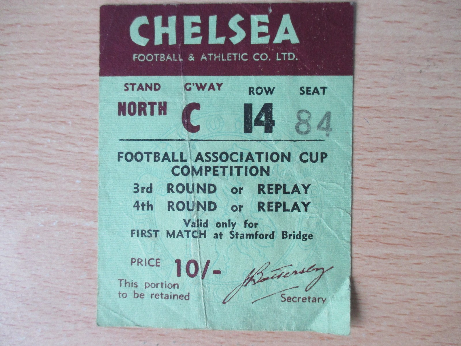 Chelsea v Carlisle United 1969 FA Cup 3rd Round used ticket season 1968/69 rare for sale on Ebay