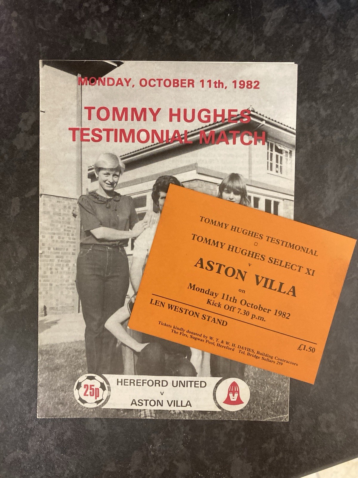 Hereford v Aston Villa Hughes Testimonial with TICKET 1982/83 for sale on Ebay