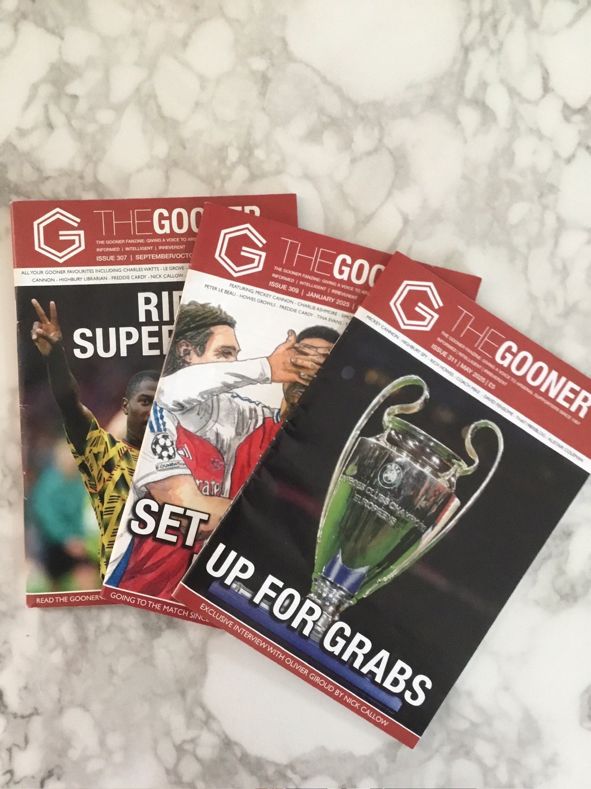 THE GOONER ARSENAL FANZINE 3 issues 307, 309 & 311 for sale on Ebay