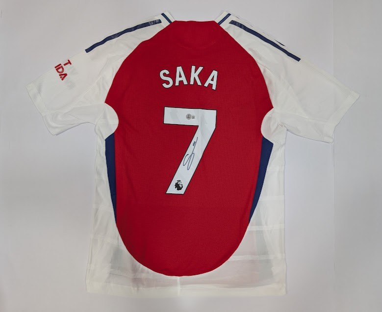 BUKAYO SAKA Back Signed Arsenal FC Home Jersey Authenticated by Beckett for sale on Ebay