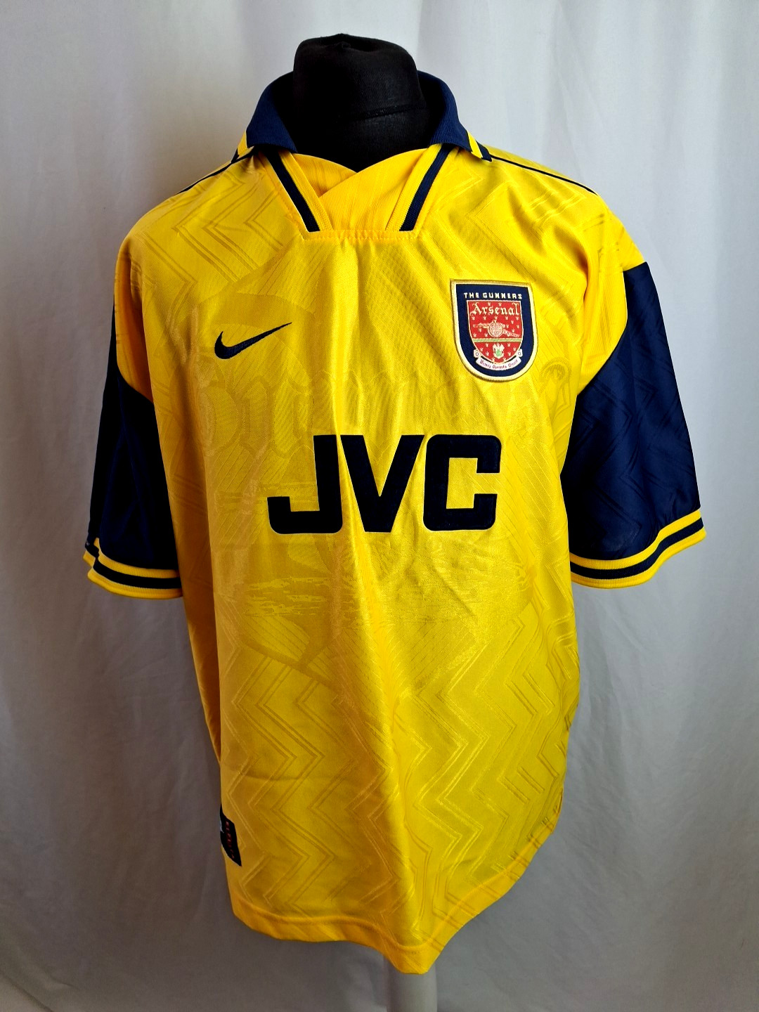 Arsenal 1996/1997 Nike Away Football Shirt Soccer Jersey JVC Yellow 2XL A3261 for sale on Ebay