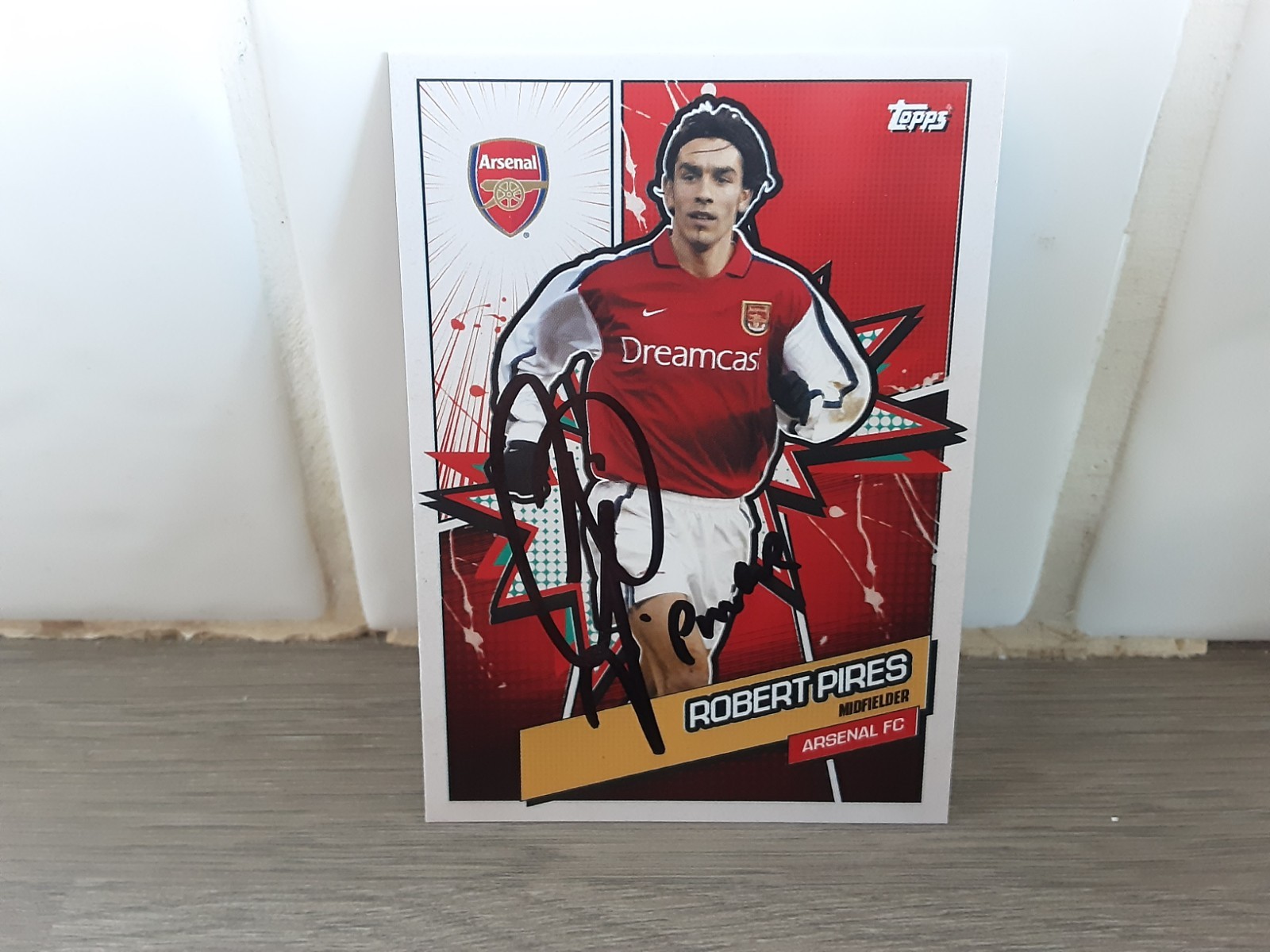 ARSENAL Legend - ROBERT PIRES Hand Signed Football trading card  for sale on Ebay