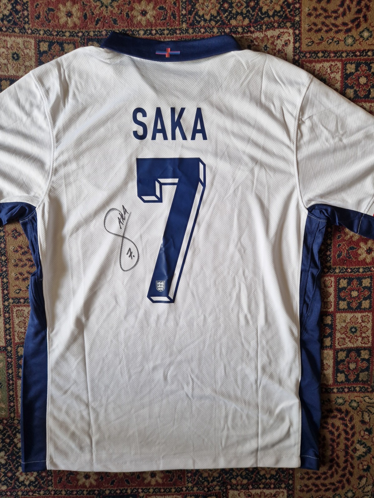 Bukayo Saka Hand Signed England Arsenal Football Shirt #7 Nike Without Tags for sale on Ebay