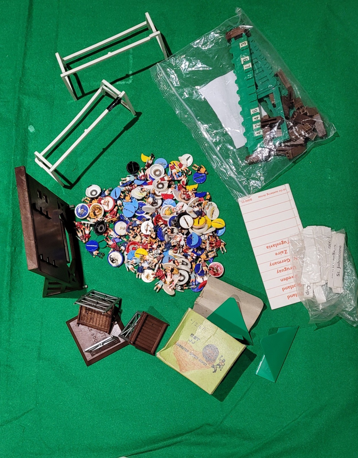 Subbuteo bundle of HW era spare parts bits n pieces all broken or need restore for sale on Ebay