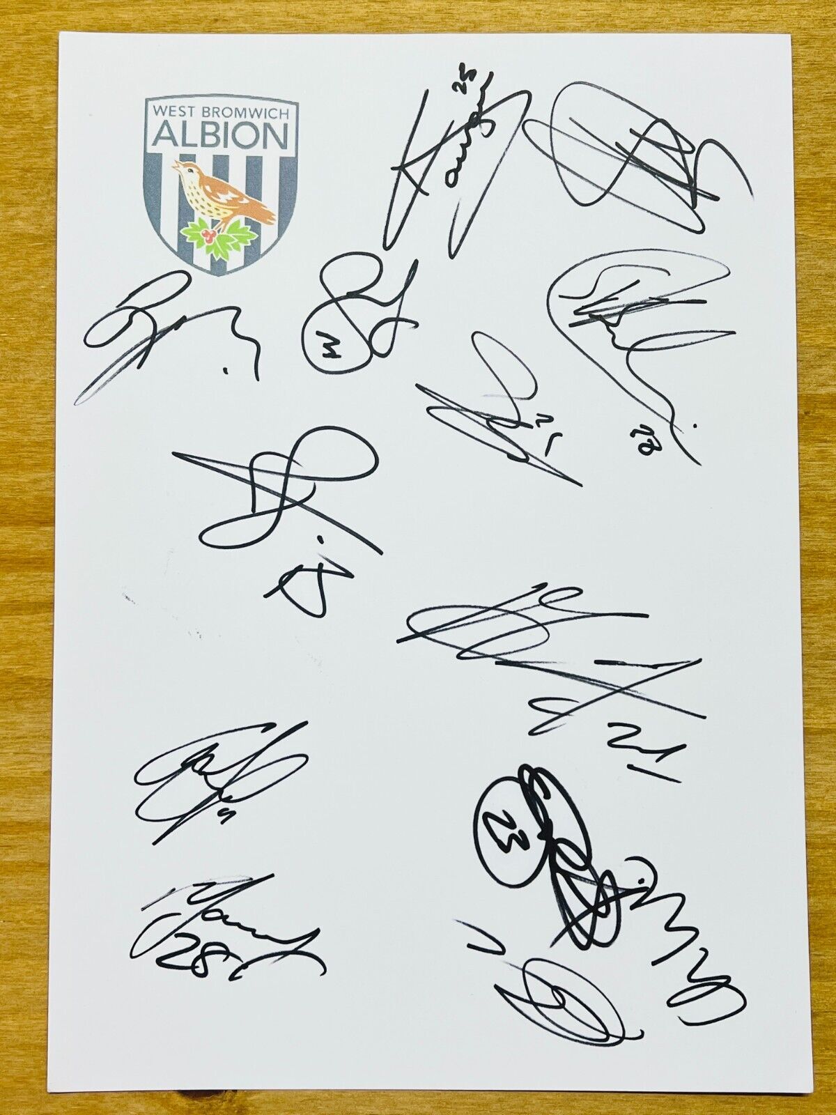 Hand Signed A4 Team Sheet - West Bromwich Albion FC 2013/14 - 13 signatures for sale on Ebay