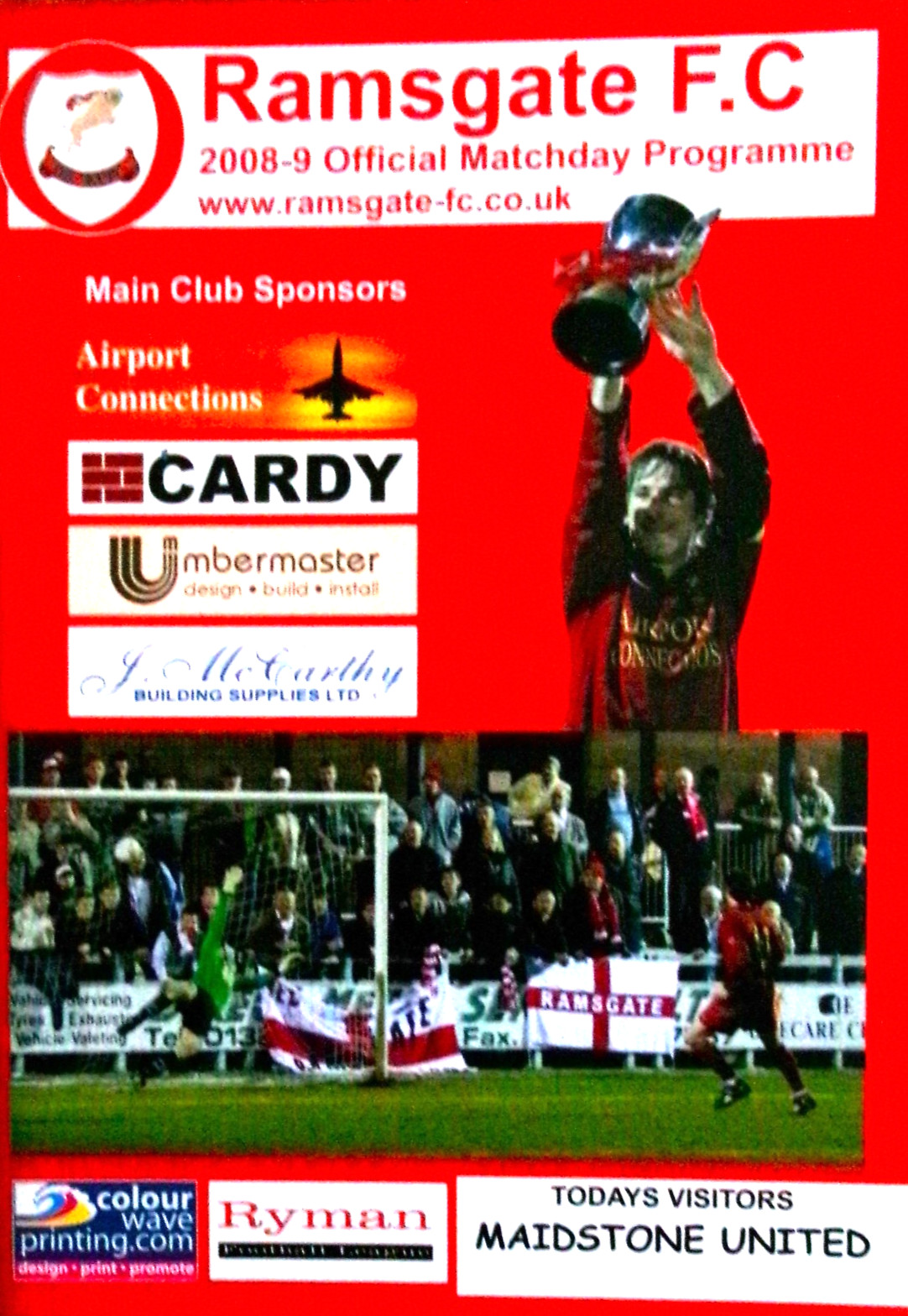 RAMSGATE V MAIDSTONE UNITED 2/9/2008  RYMAN LEAGUE - PREMIER #MINT# for sale on Ebay