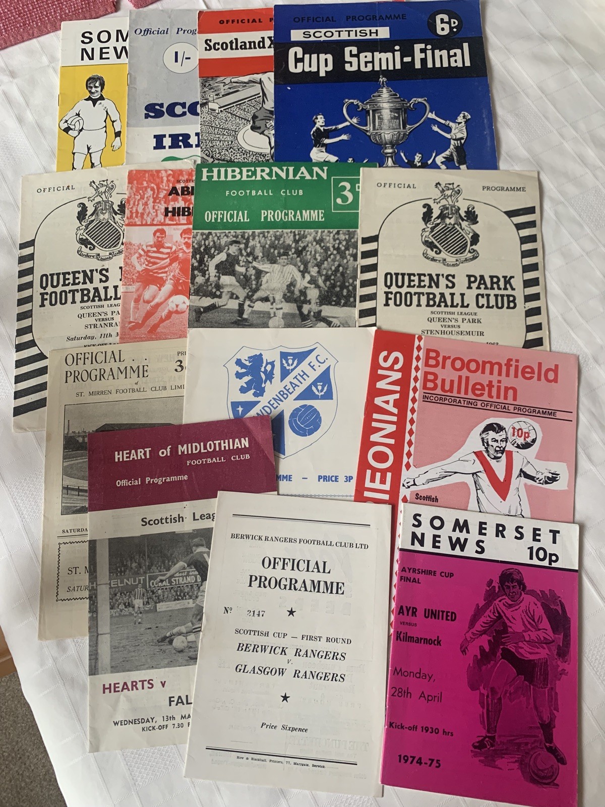 SCOTTISH FOOTBALL PROGRAMMES x 14 for sale on Ebay