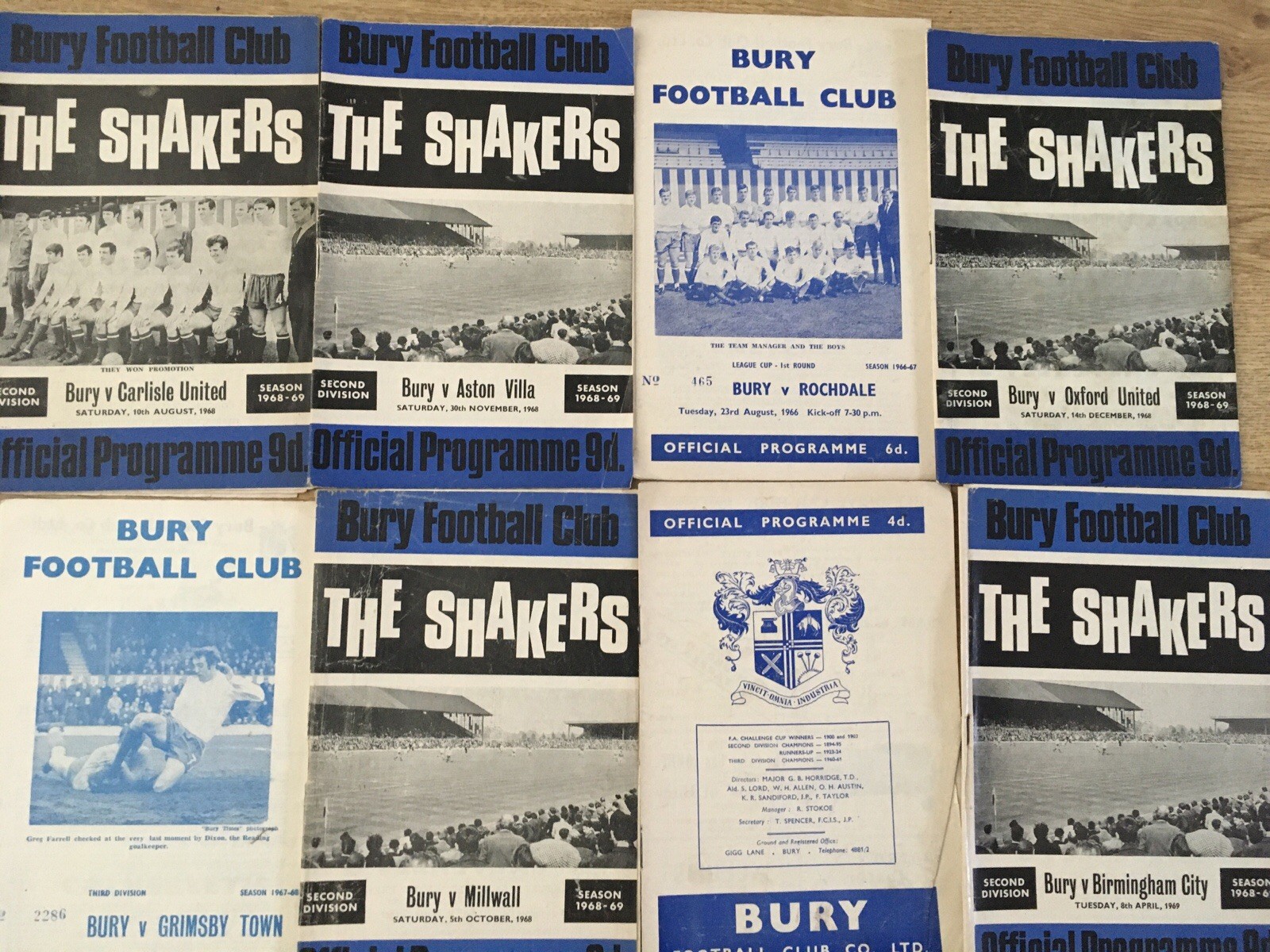 Sports memorabilia Bury Football Club X8 for sale on Ebay