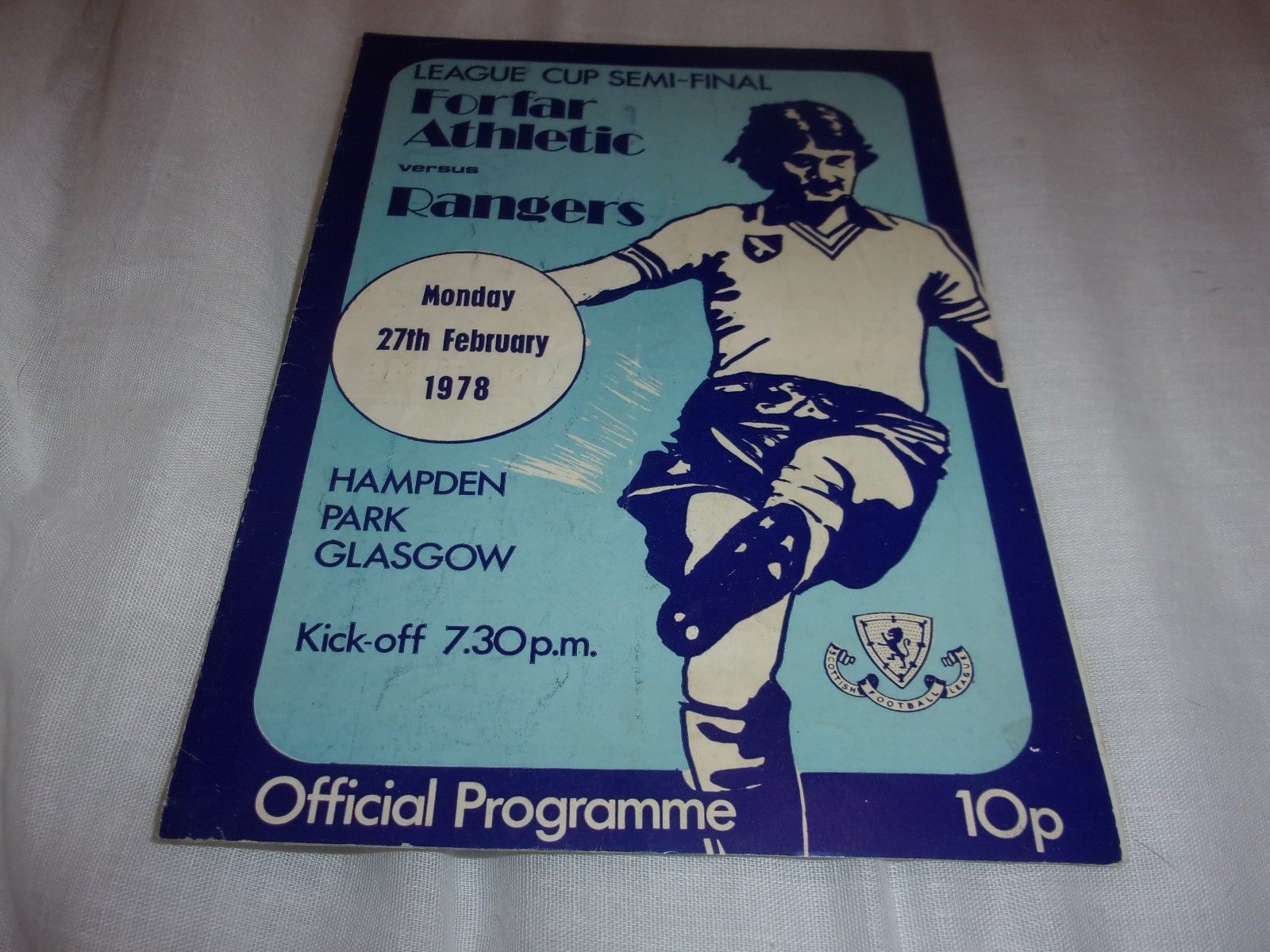 FORFAR ATHLETIC V RANGERS LEAGUE CUP SEMI FINAL PROGRAMME 1978 for sale on Ebay