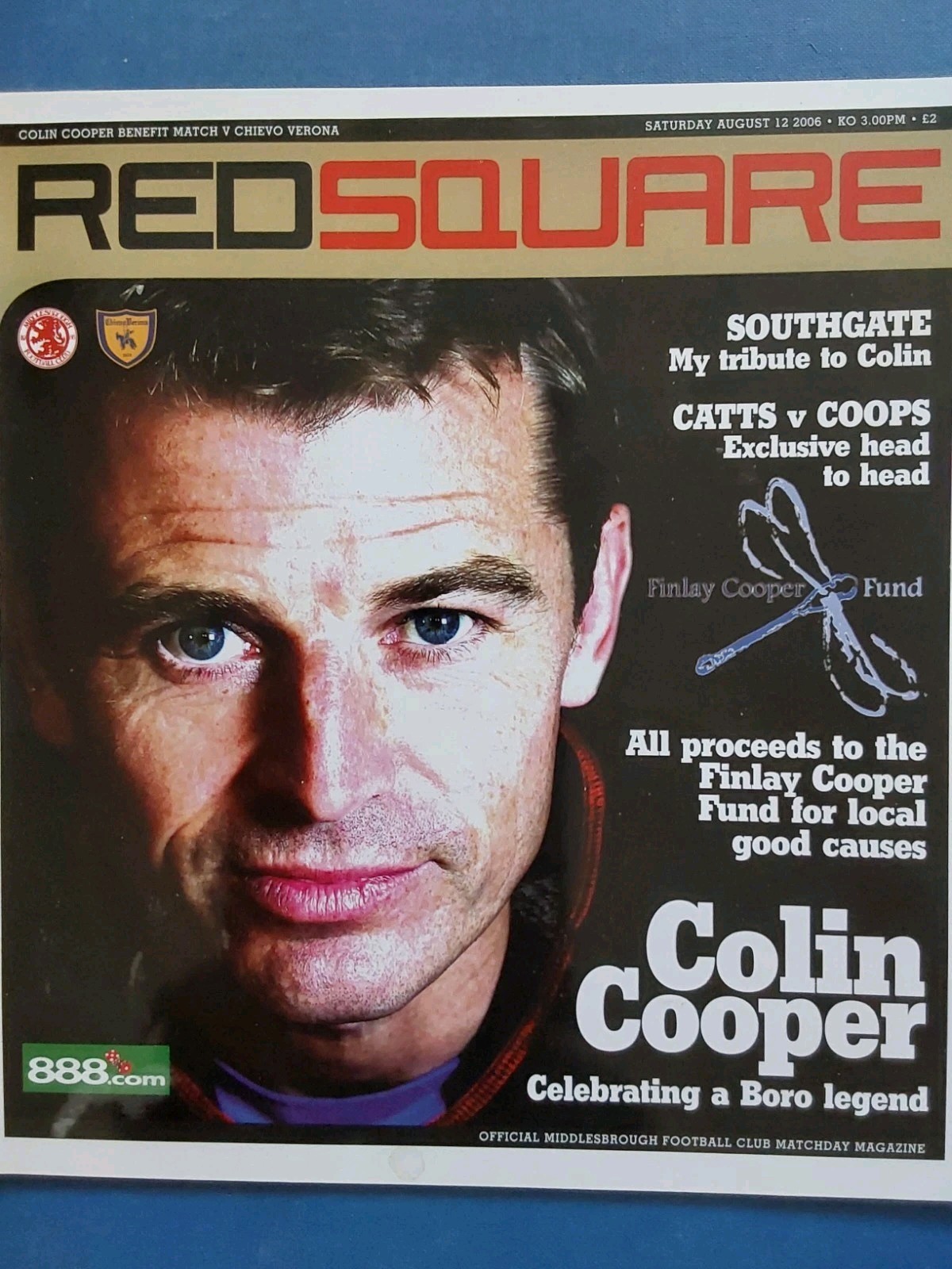 Colin Cooper Benefit Match Middlesbrough v Chievo Verona 12th August 2006 Vgc for sale on Ebay
