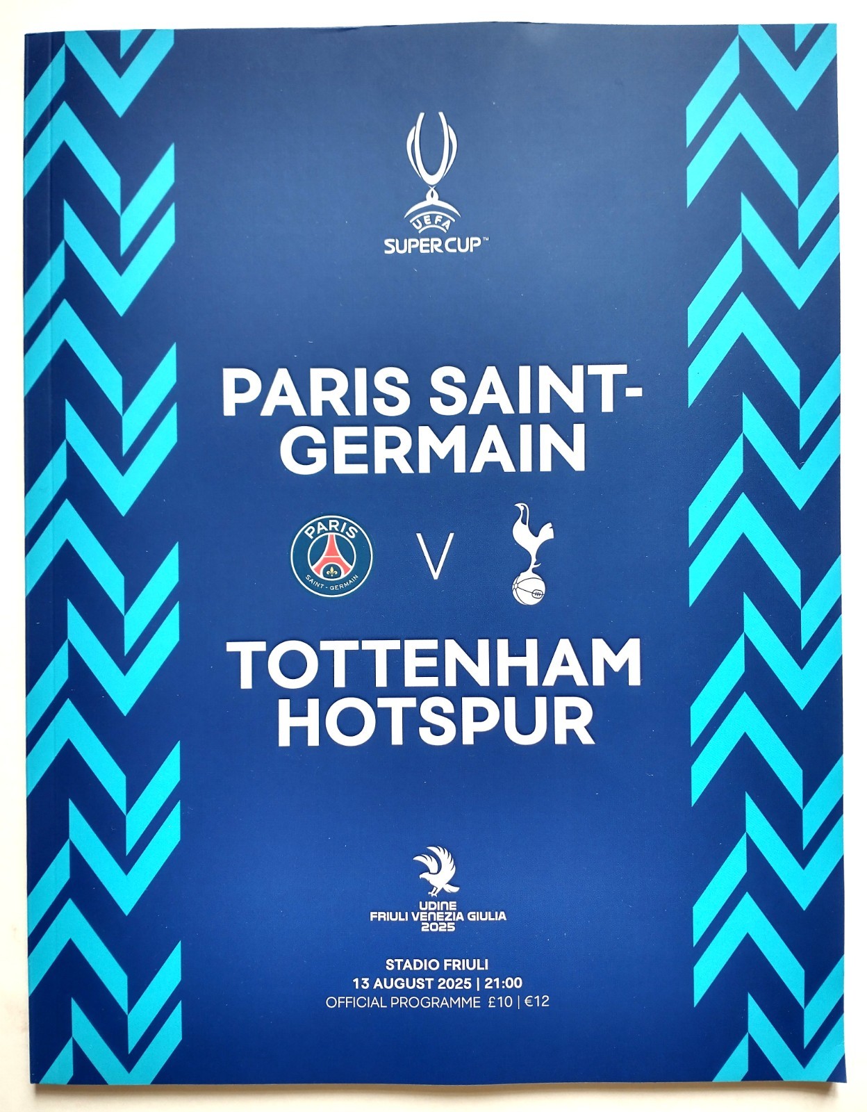 2025  UEFA SUPER CUP FINAL - PARIS SAINT-GERMAIN v  TOTTENHAM SPURS PROGRAMME for sale on Ebay