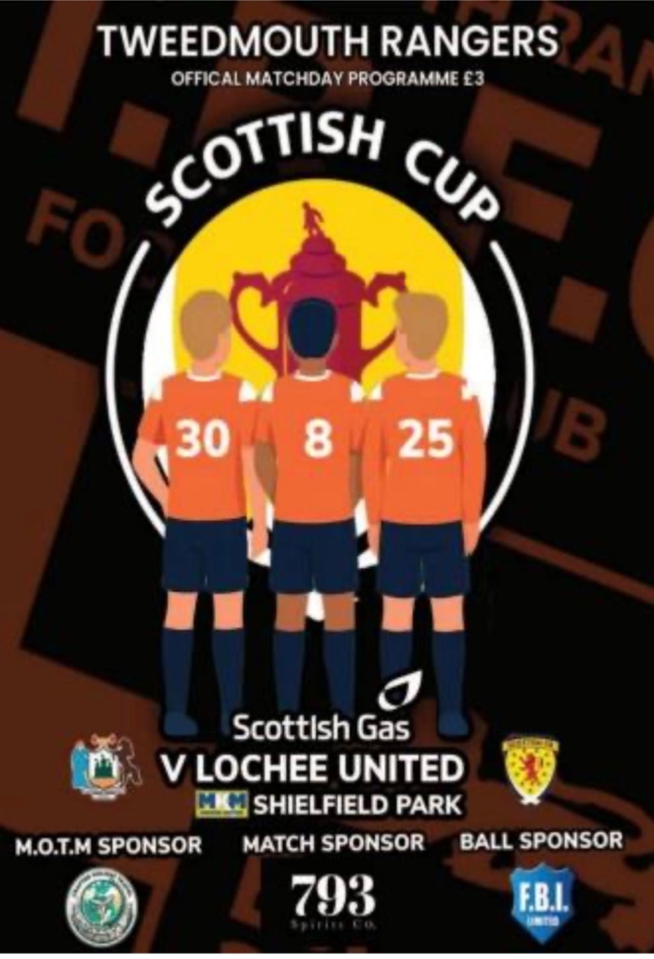 Tweedmouth Rangers v Lochee United (Scottish Cup team sheet) 2025 for sale on Ebay