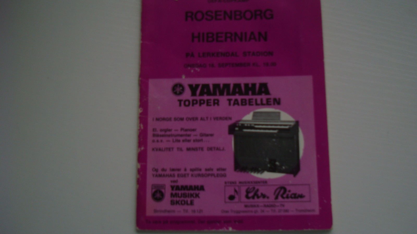 ROSENBORG v HIBERNIAN SEPTEMBER 1974 (Free P&P TO THE UK) for sale on Ebay