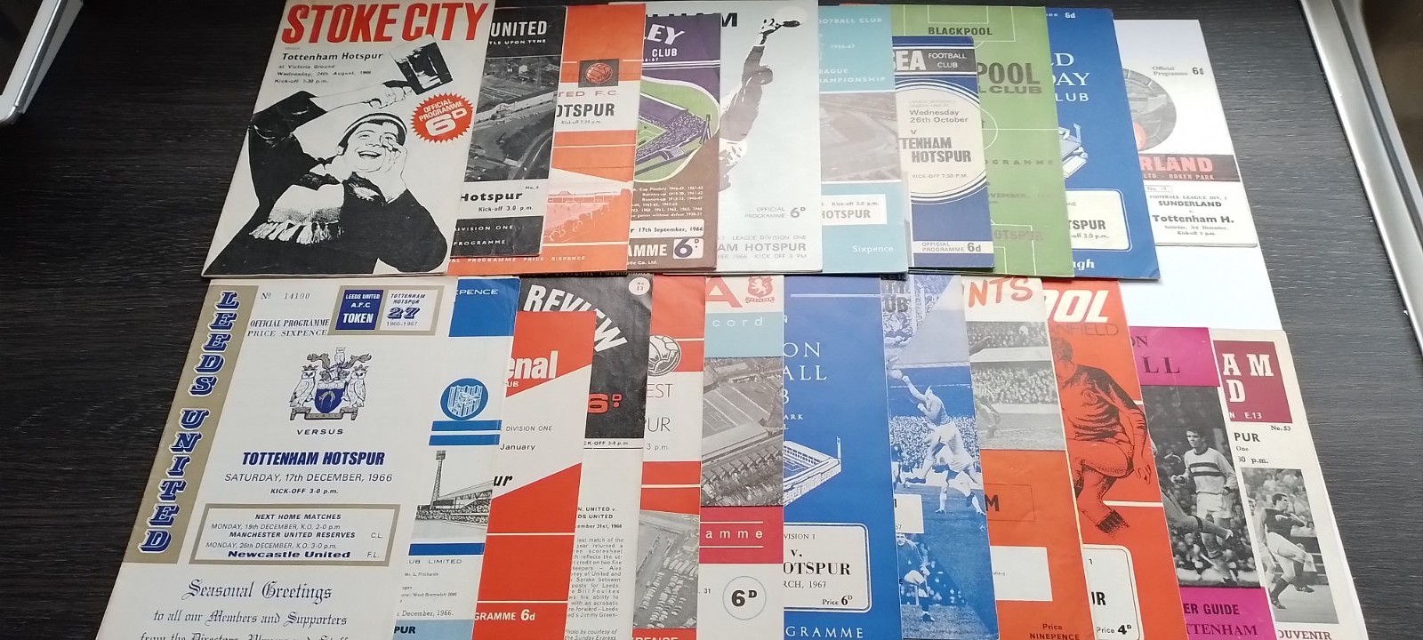 QTY. 22 x 1966-1967 TOTTENHAM / SPURS COMPLETE SET OF LEAGUE AWAY PROGRAMMES for sale on Ebay