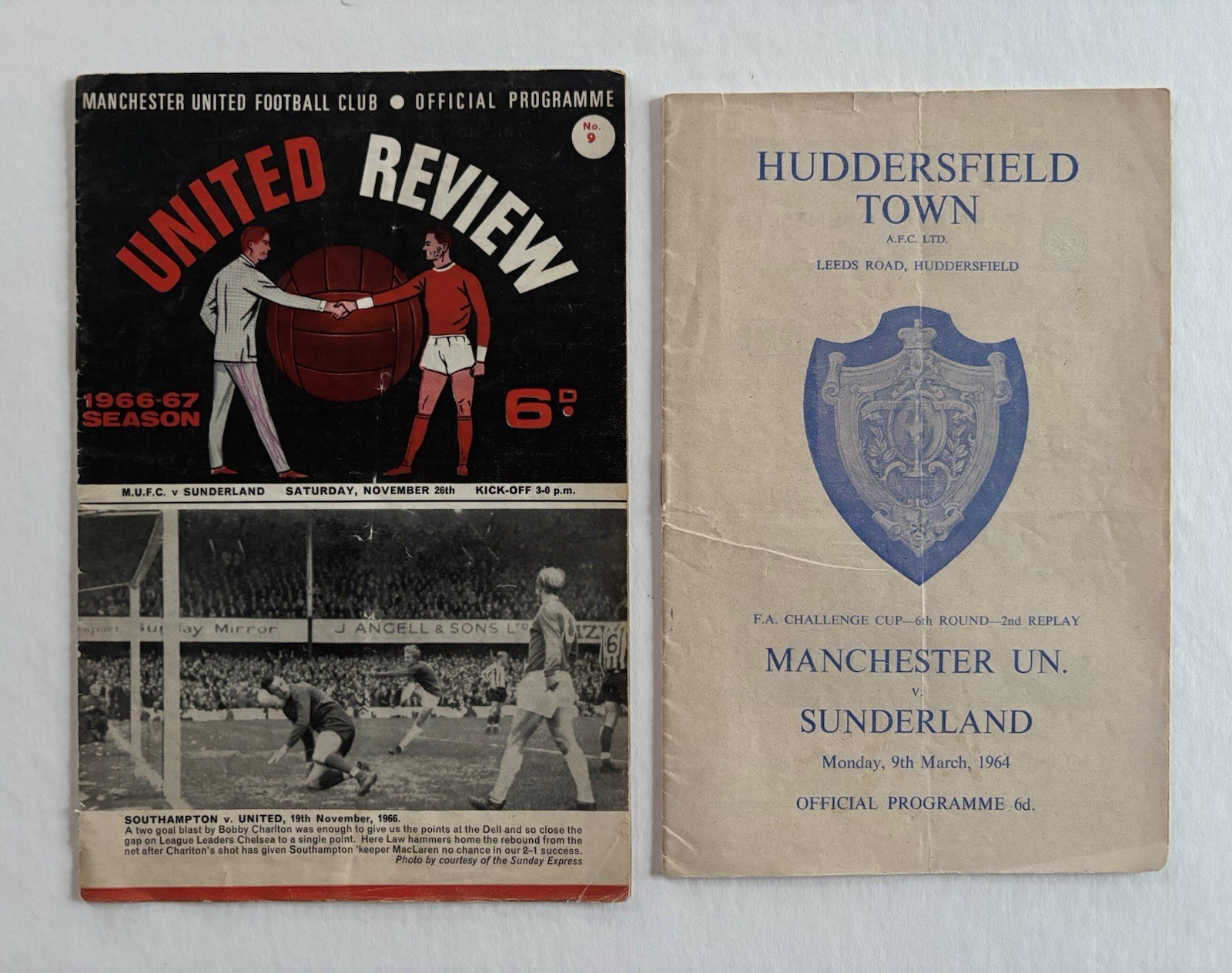 Rare Manchester United V Sunderland Programmes 1964 FA Cup Replay 1966 Div One for sale on Ebay