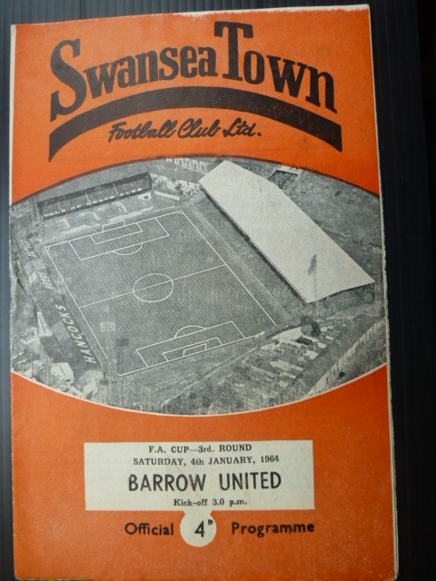 SWANSEA TOWN  v  Barrow  63/4  FA Cup. for sale on Ebay
