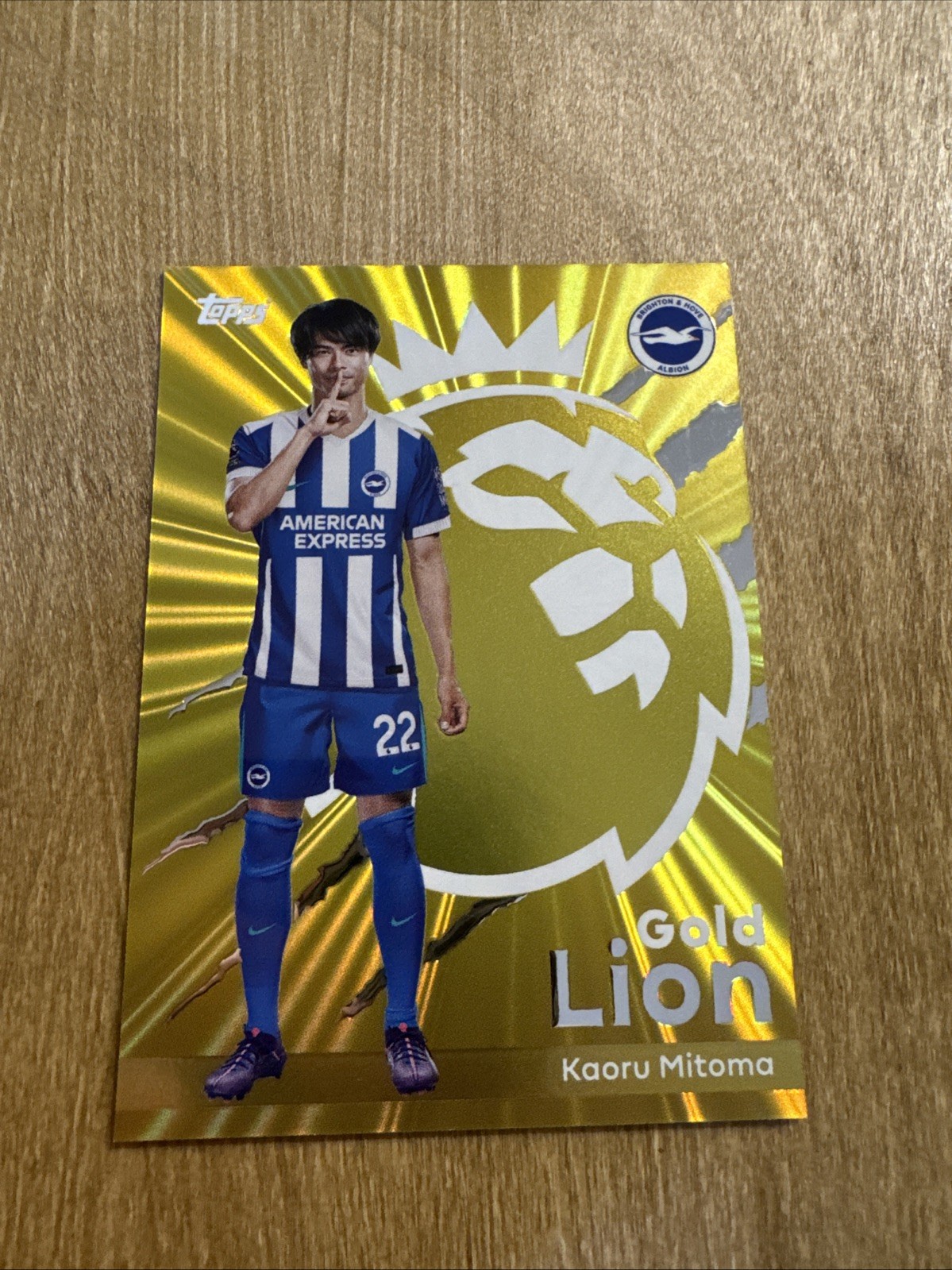 TOPPS PREMIER LEAGUE 2026 GOLD LION KAORU MITOMA BRIGHTON for sale on Ebay
