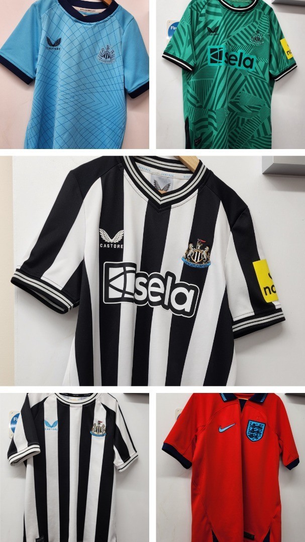 NEWCASTLE UTD + ENGLAND Junior Football Shirt Set (JL/JM) - CG B73 for sale on Ebay