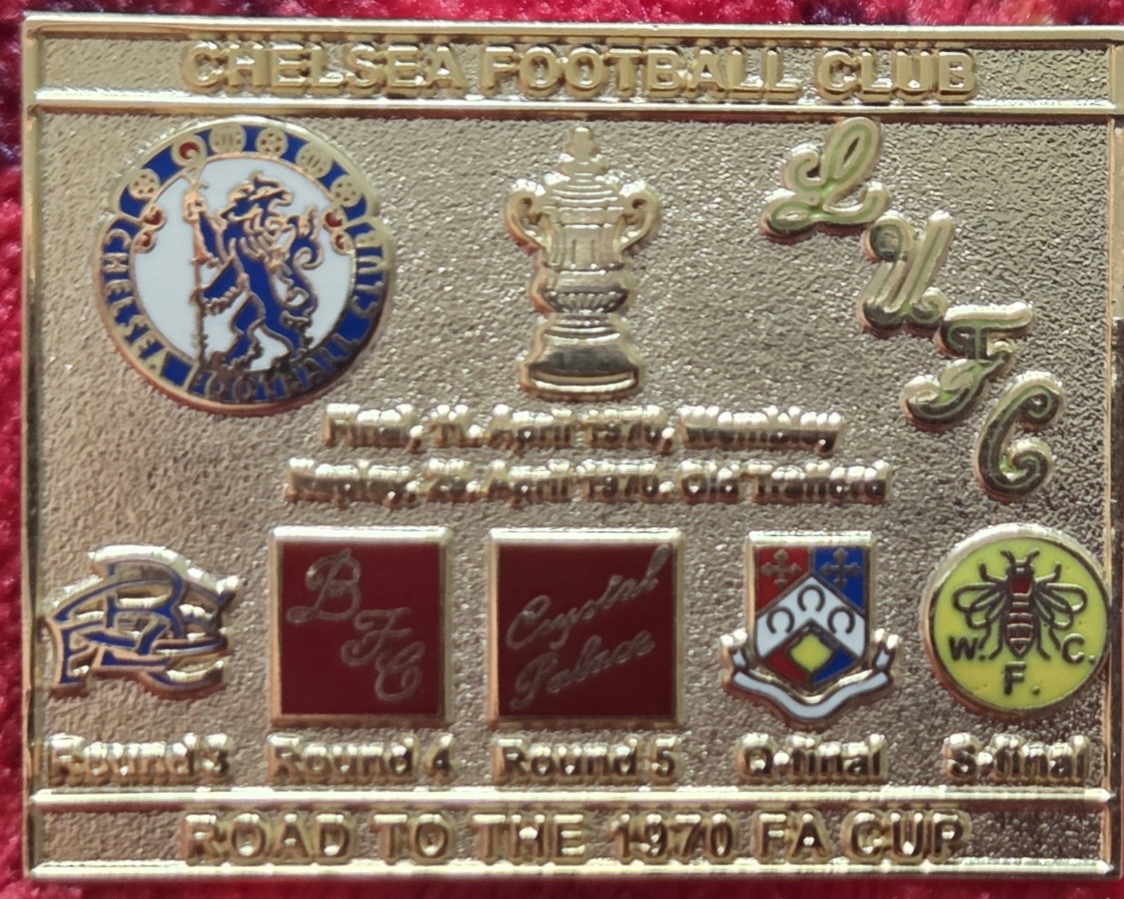Chelsea FC Badge - CHELSEA FC - ROAD TO THE 1970 FA CUP WIN BADGE for sale on Ebay