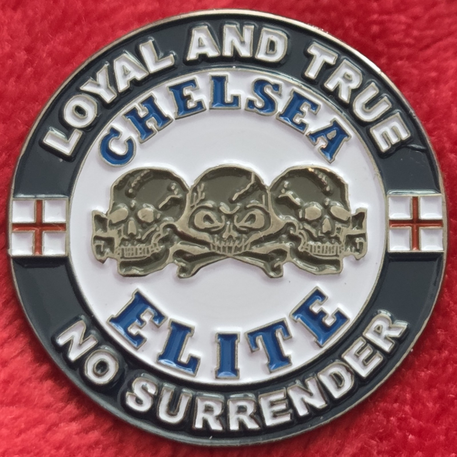 Chelsea FC Badge -  CHELSEA HEADHUNTERS - LOYAL AND TRUE - NO SURRENDER for sale on Ebay