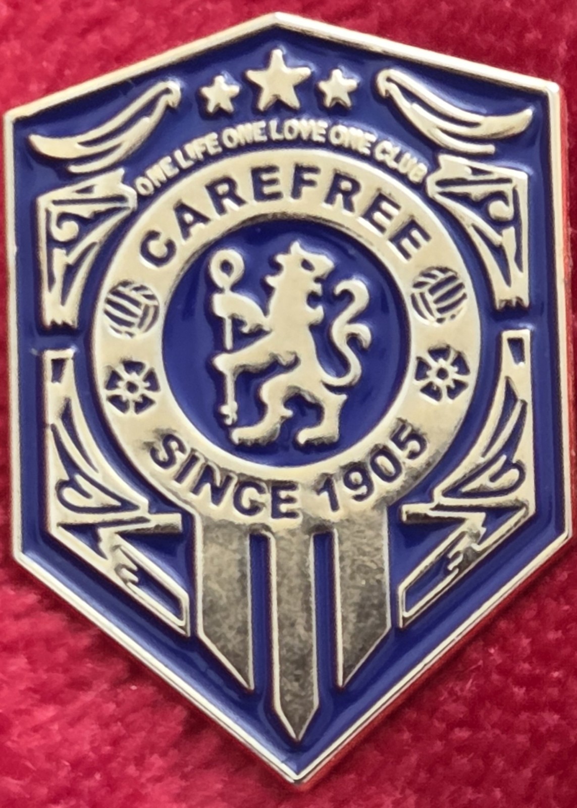 Chelsea FC Badge -  CHELSEA CAREFREE SINCE 1905 - ONE LIFE, ONE LOVE, ONE CLUB for sale on Ebay