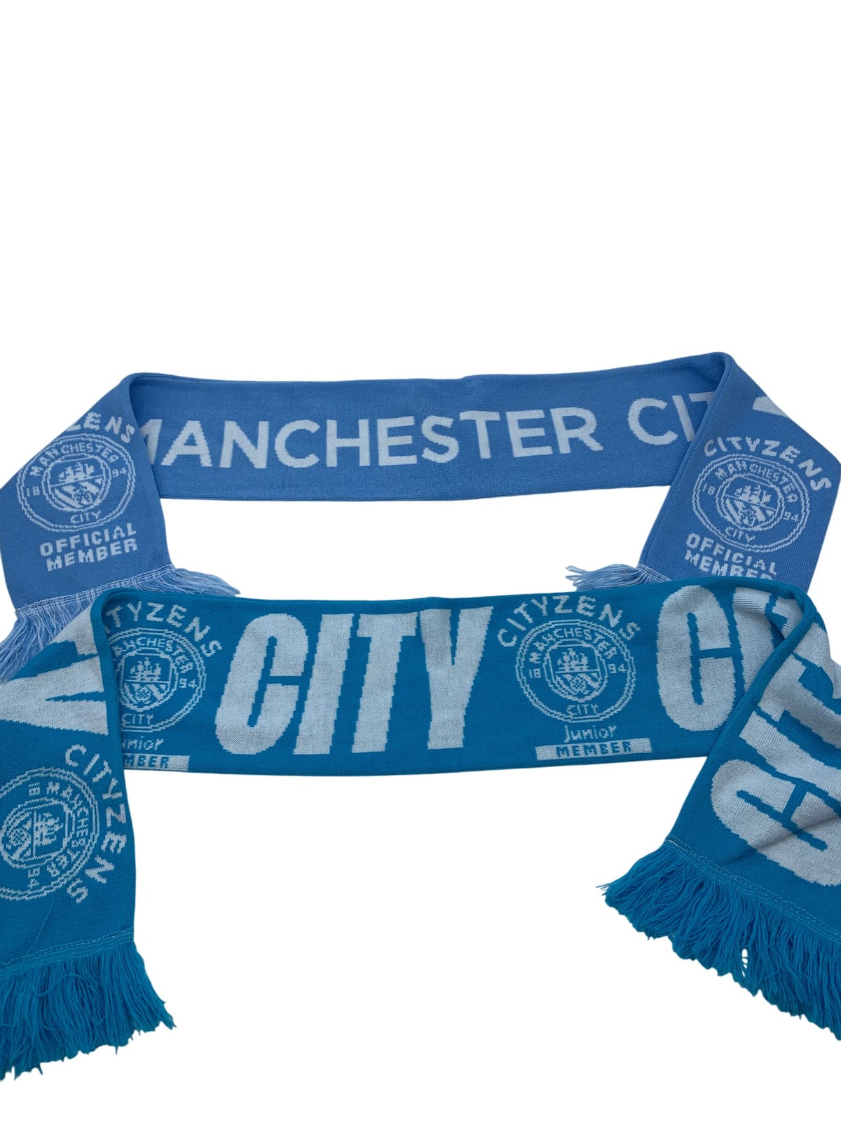 MANCHESTER CITY Official Member Scarf & Junior Members Scarf  for sale on Ebay