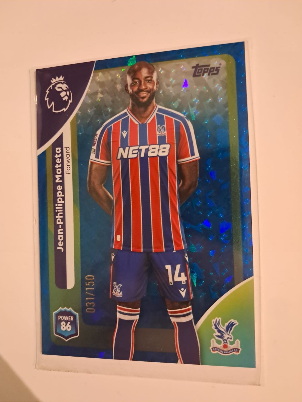 Topps Premier League 25/26 Crystal Palace Mateta Blue Sparkle  #31/150 for sale on Ebay