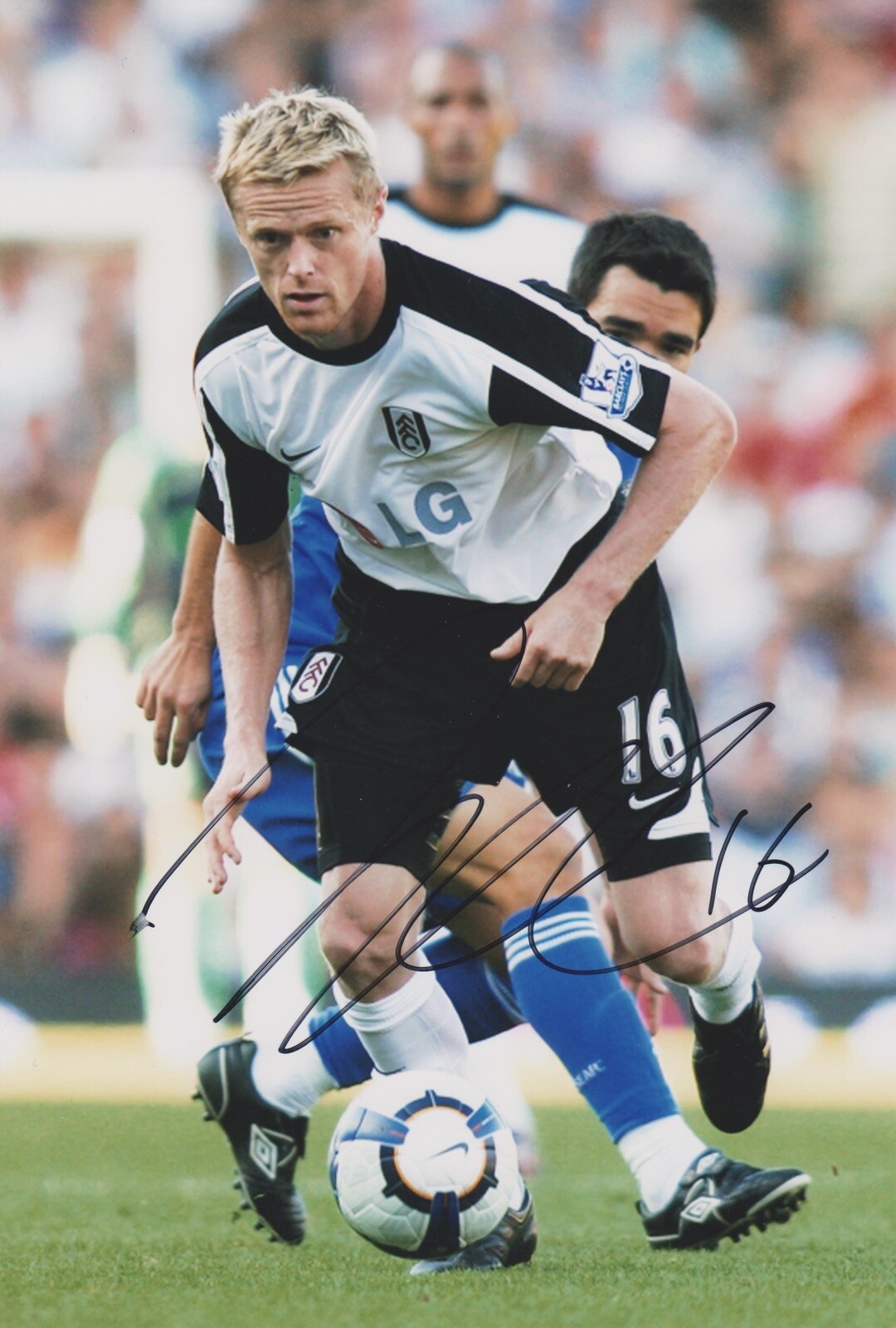 Damien Duff signed 12x8