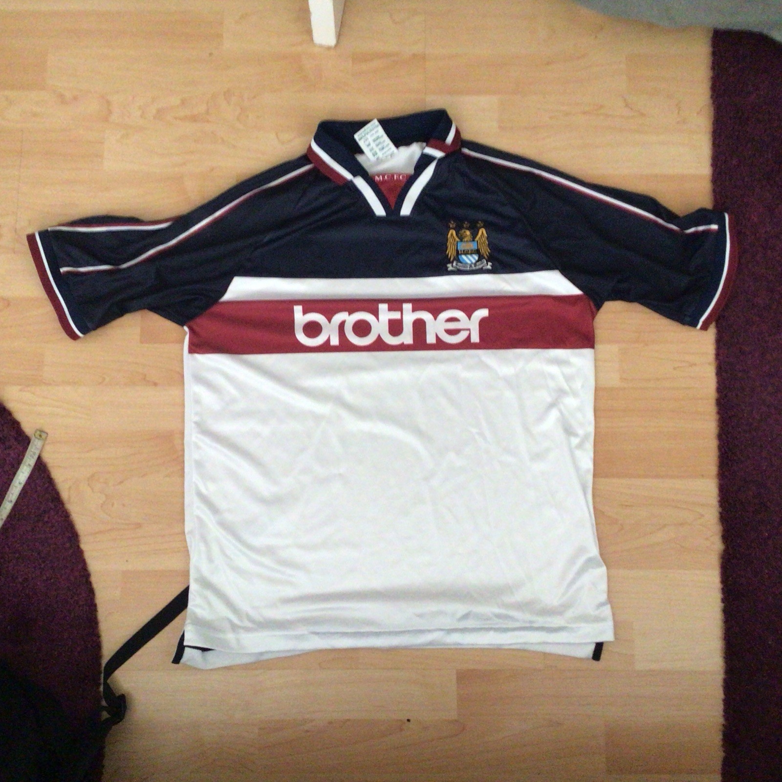 Manchester City Away Shirt 1997 1998 Retro Adults Large Score Draw for sale on Ebay