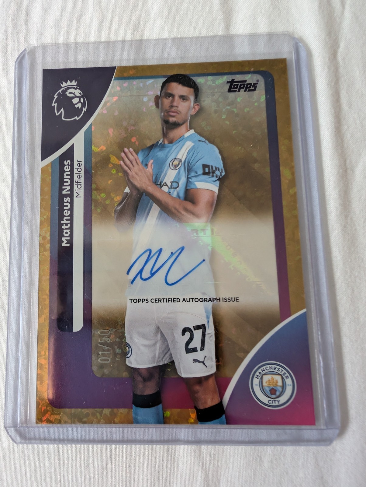 Topps 2026 Matheus Nunes Autograph Card 1/50 ALPHA – Manchester City – Rare 🔥 for sale on Ebay