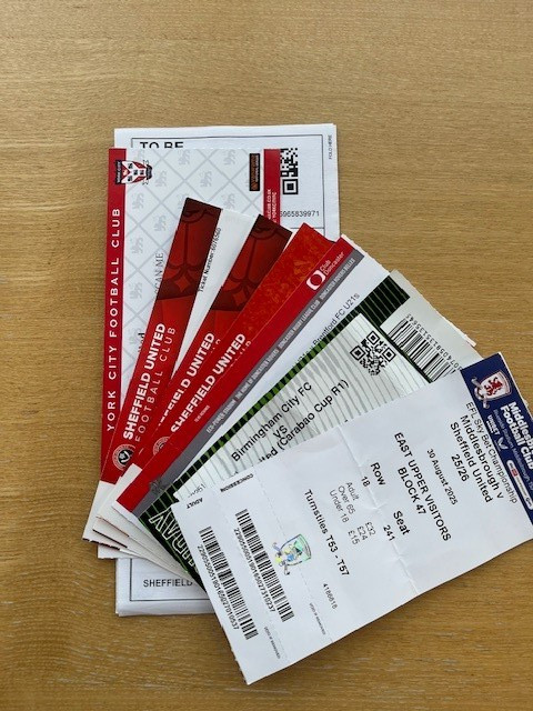 Sheffield United FC tickets - 8 off - different games for sale on Ebay