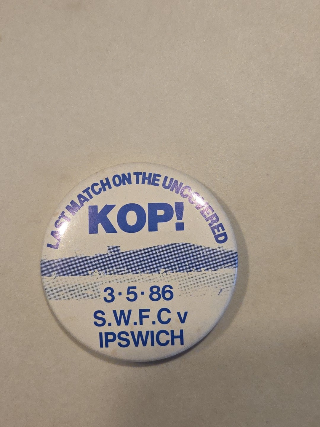 Sheffield Wednesday Commemorative Badge - Last match With Uncovered Kop for sale on Ebay