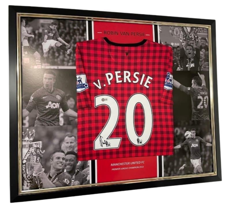 Robin van Persie signed shirt FRAMED EXACT PROOF AFTAL JERSEY MANCHESTER UNITED for sale on Ebay