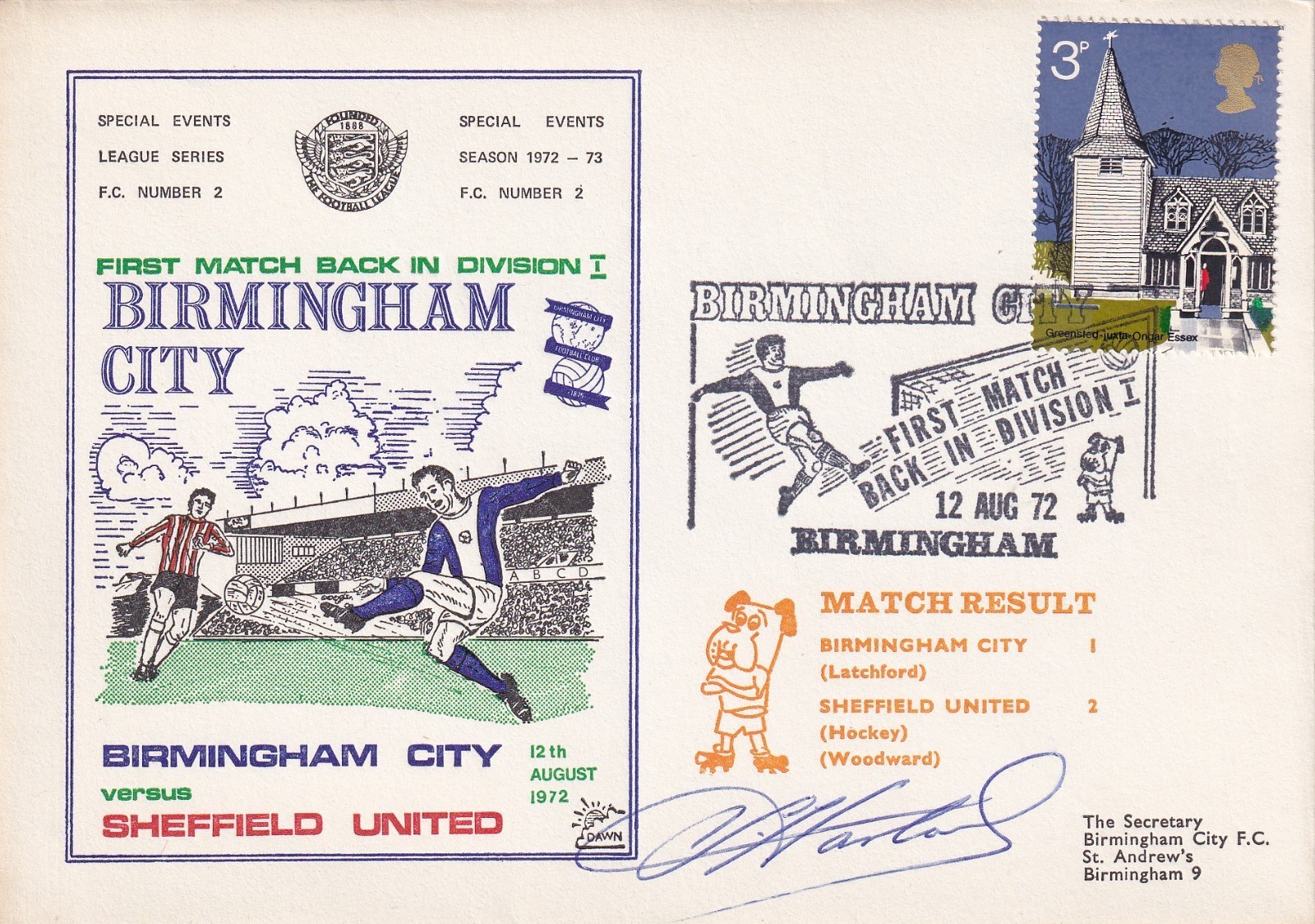 Birmingham City Versus Sheffield United Signed Stan Harland Captain Birmingham for sale on Ebay