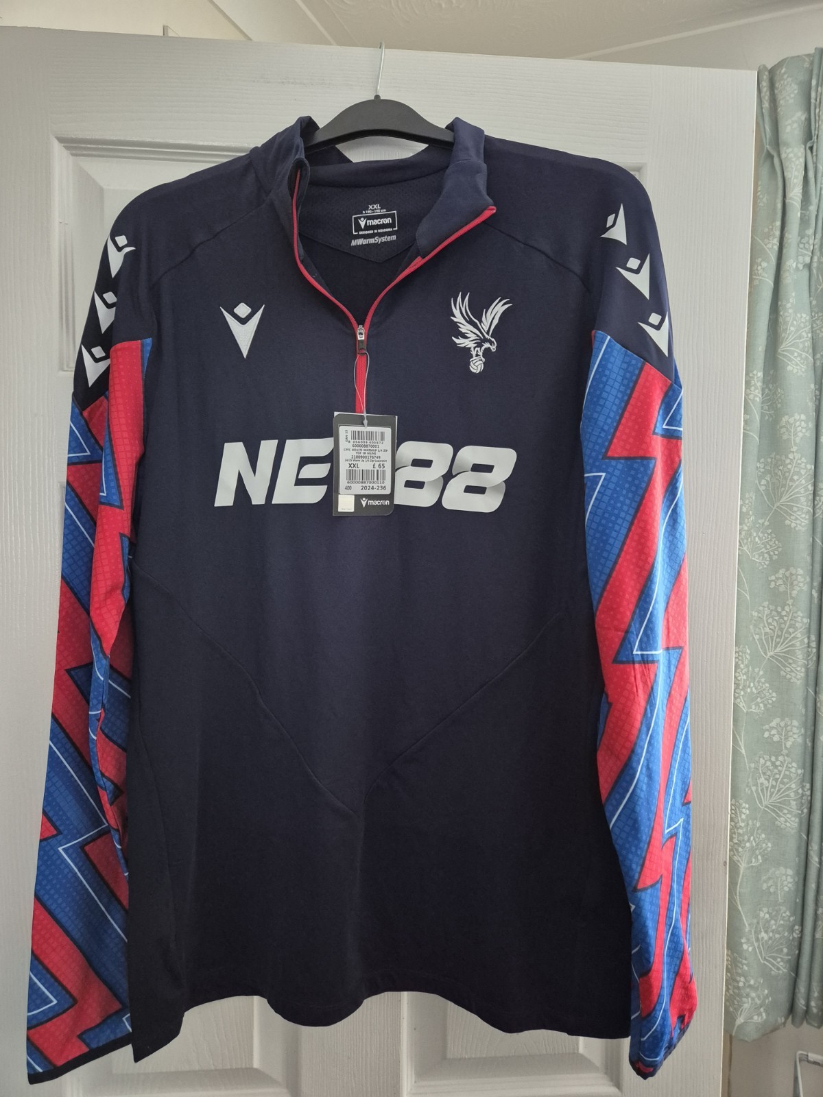 Crystal Palace Macron 2024-25 Warm Up Quarter Zip Top - XXL - BNWT for sale on Ebay