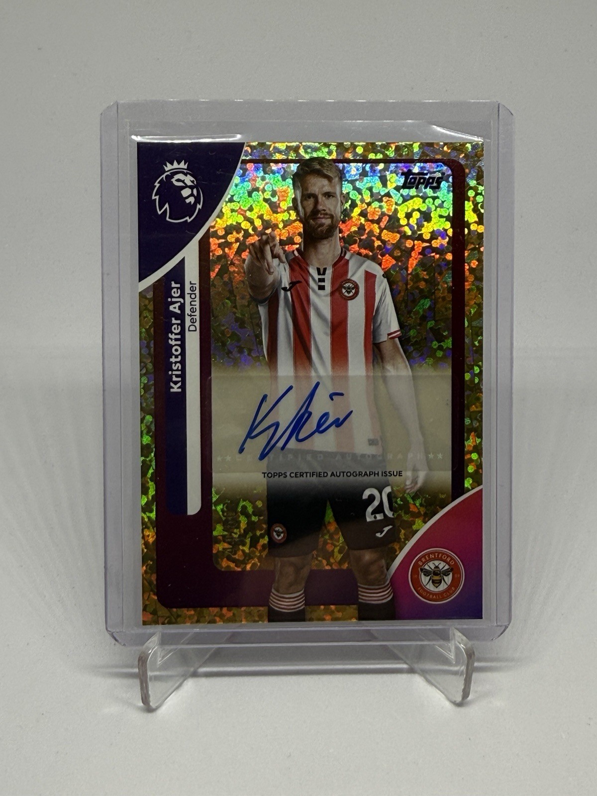2025/26 Topps Premier League Gold Kristoffer Ajer Auto Card 44/50 Brentford for sale on Ebay