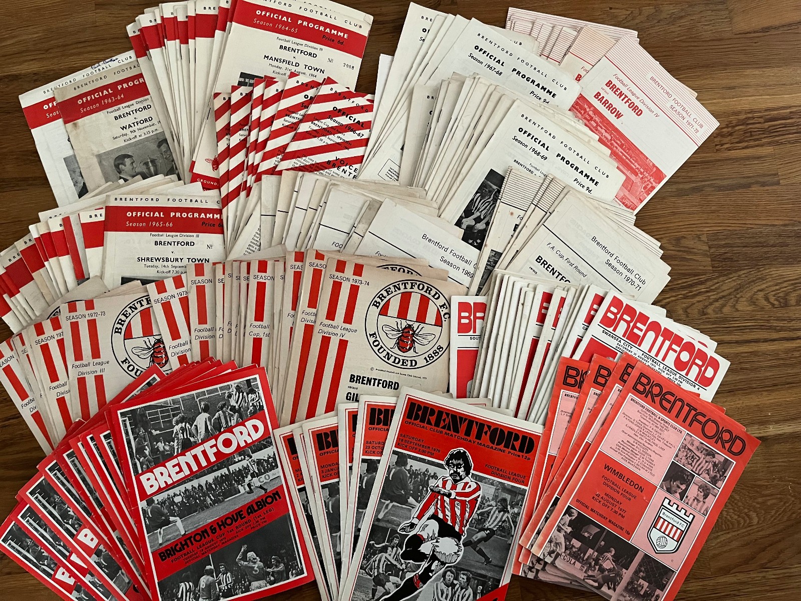 Brentford FC Football Programmes 1964-1979 used condition for sale on Ebay