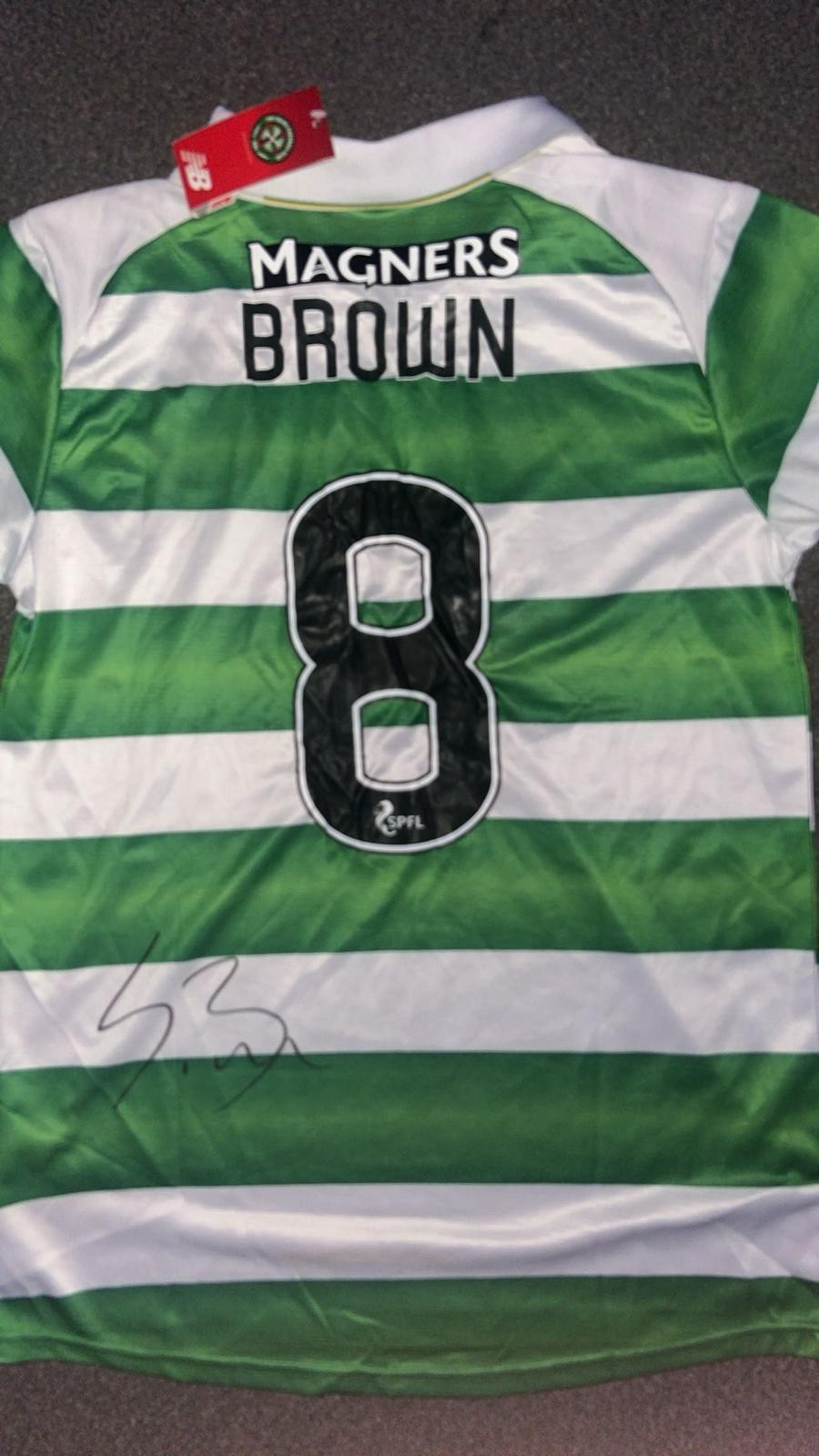 SCOTT BROWN SIGNED CELTIC HOME SHIRT INVINCIBLES SEASON WITH PROOF for sale on Ebay