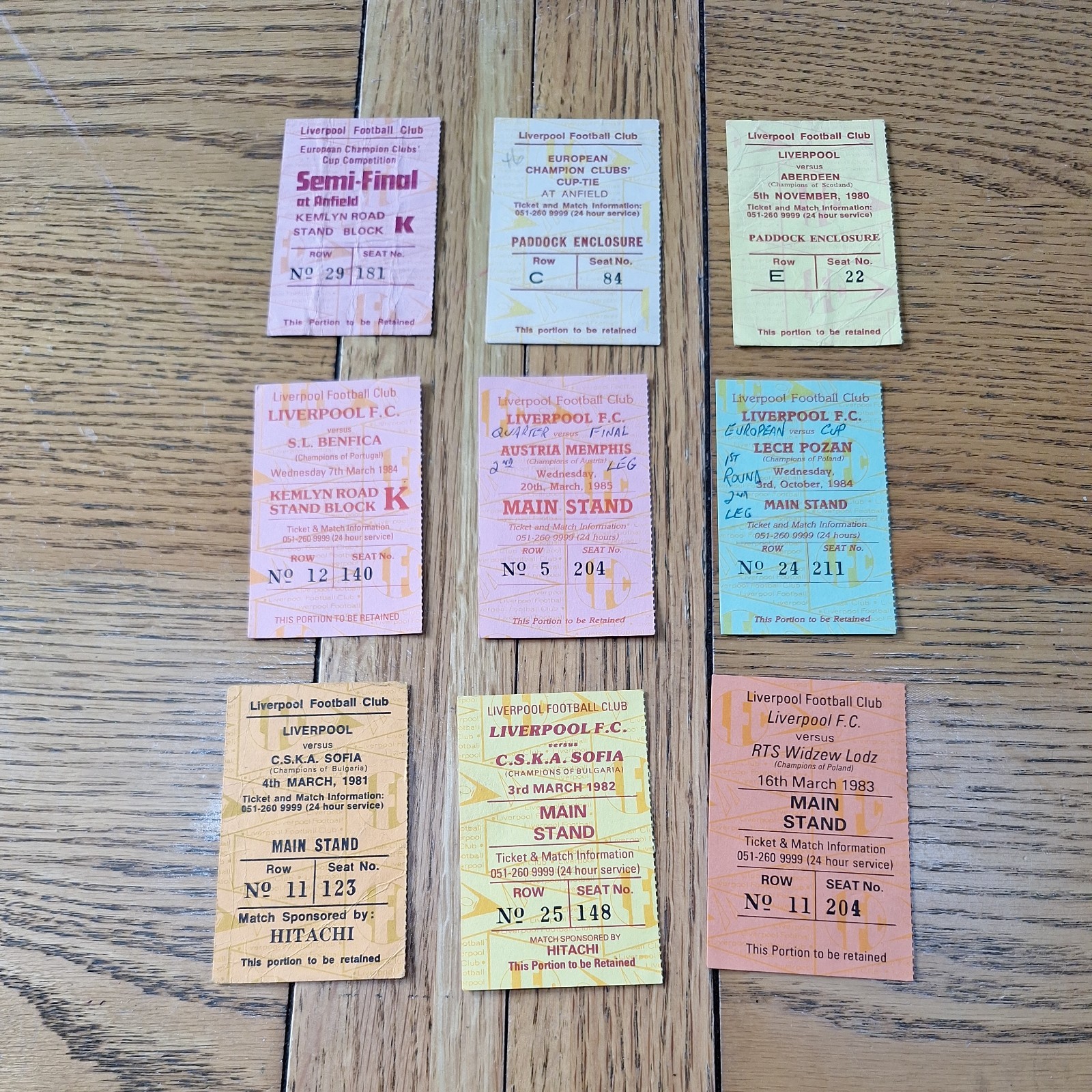  9 Liverpool European cup  ticket stubs 1980's for sale on Ebay