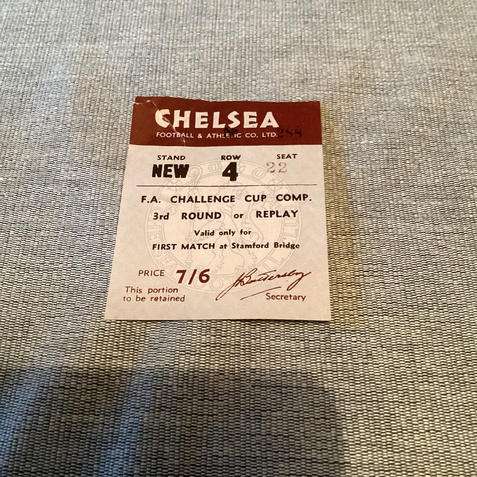 1964/5 Chelsea v Northampton FAC Match ticket. for sale on Ebay