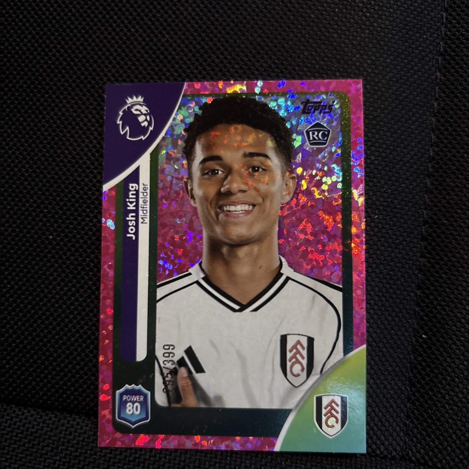 Josh King pink Fulham Rookie Number  295 of 399 Topps 2026 Prem for sale on Ebay