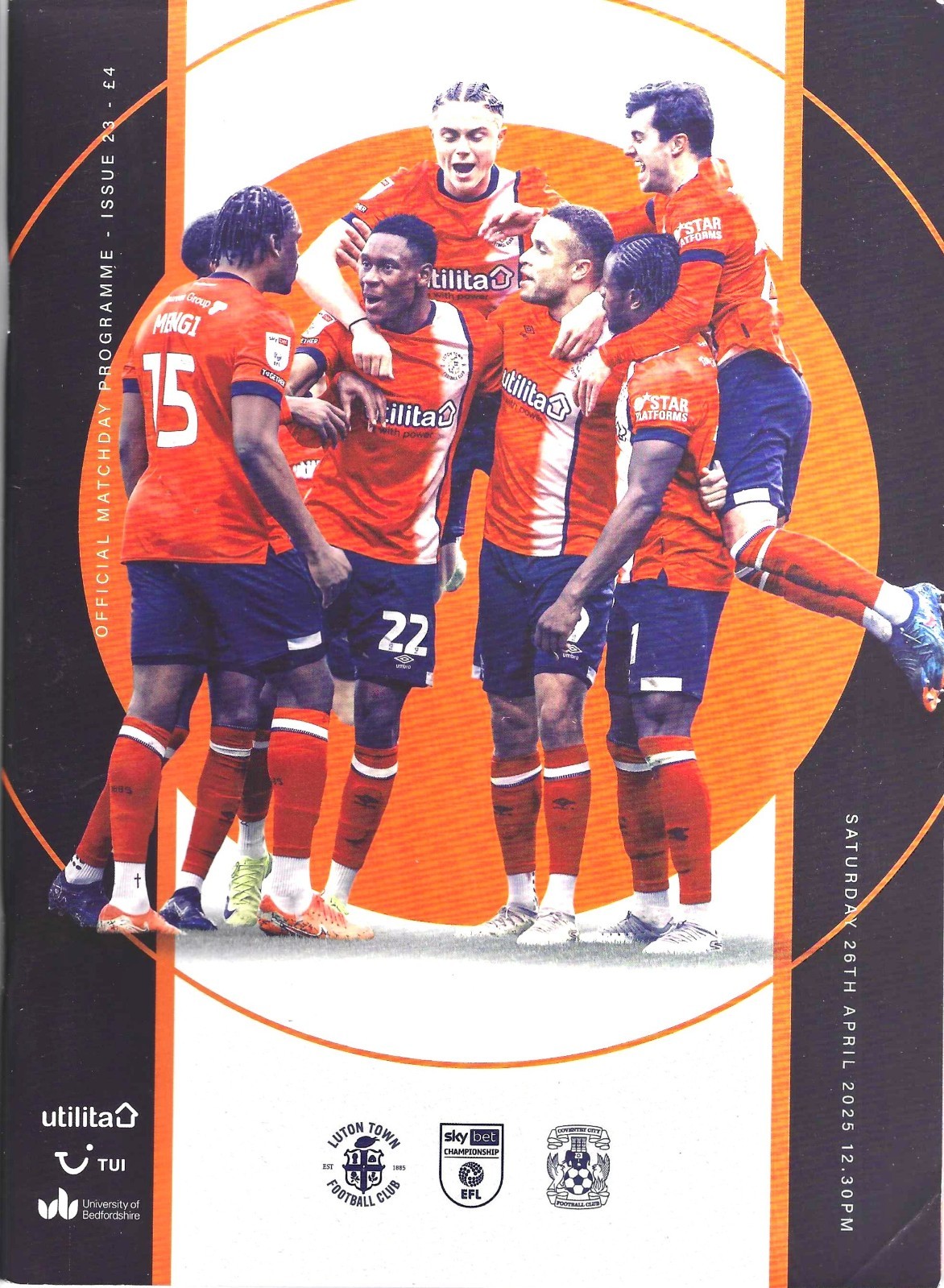 LUTON TOWN V COVENTRY CITY 2024-25 for sale on Ebay
