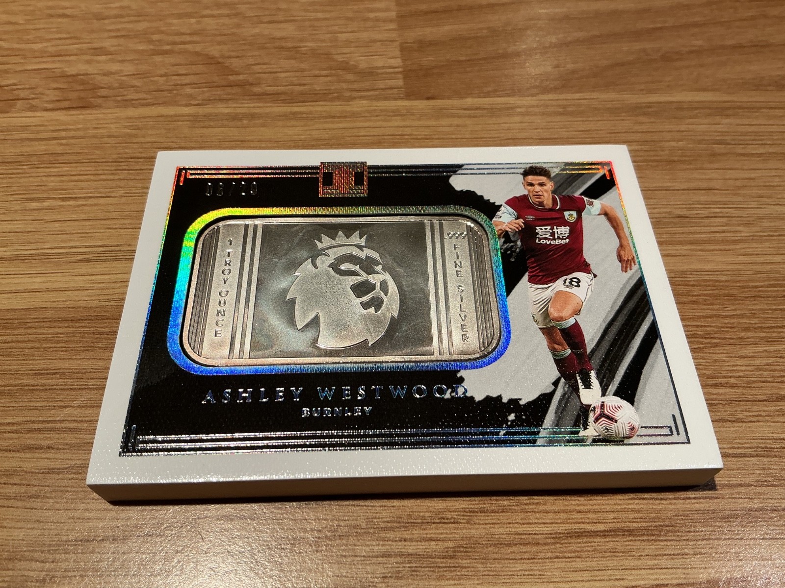 BURNLEY 2020-21 ASHLEY WESTWOOD SLIVER .999 BLOCK CARD 06/29 for sale on Ebay