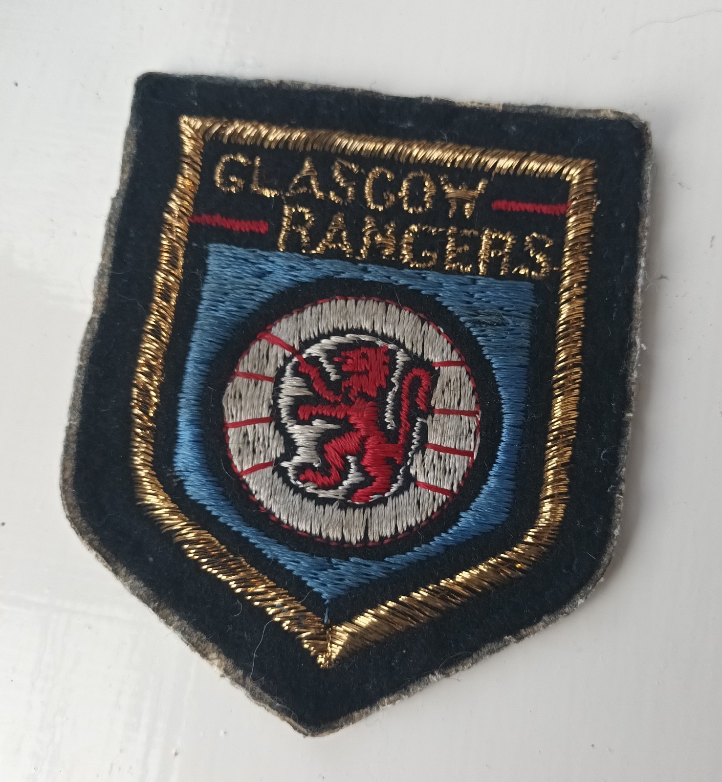 Glasgow Rangers FC sew on badge patch, vintage football memorabilia for sale on Ebay