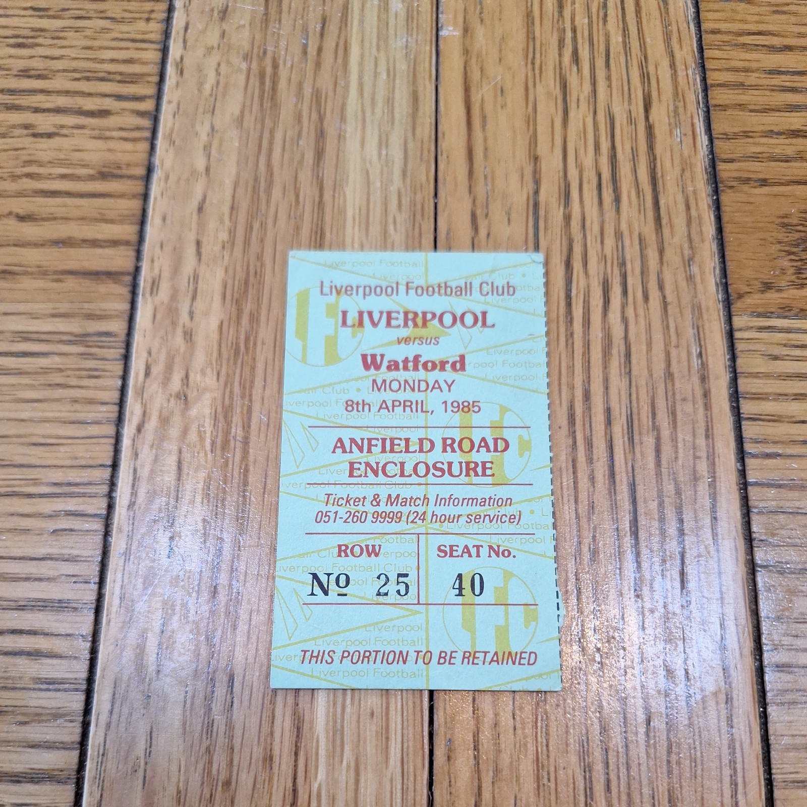 Liverpool v Watford 1984/85 Joe Fagan's last home match as manager. for sale on Ebay