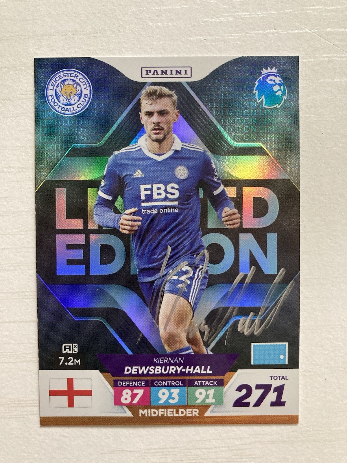 Kiernan Dewsbury-Hall Signed Leicester City Panini Premier League 2022/23 Card for sale on Ebay