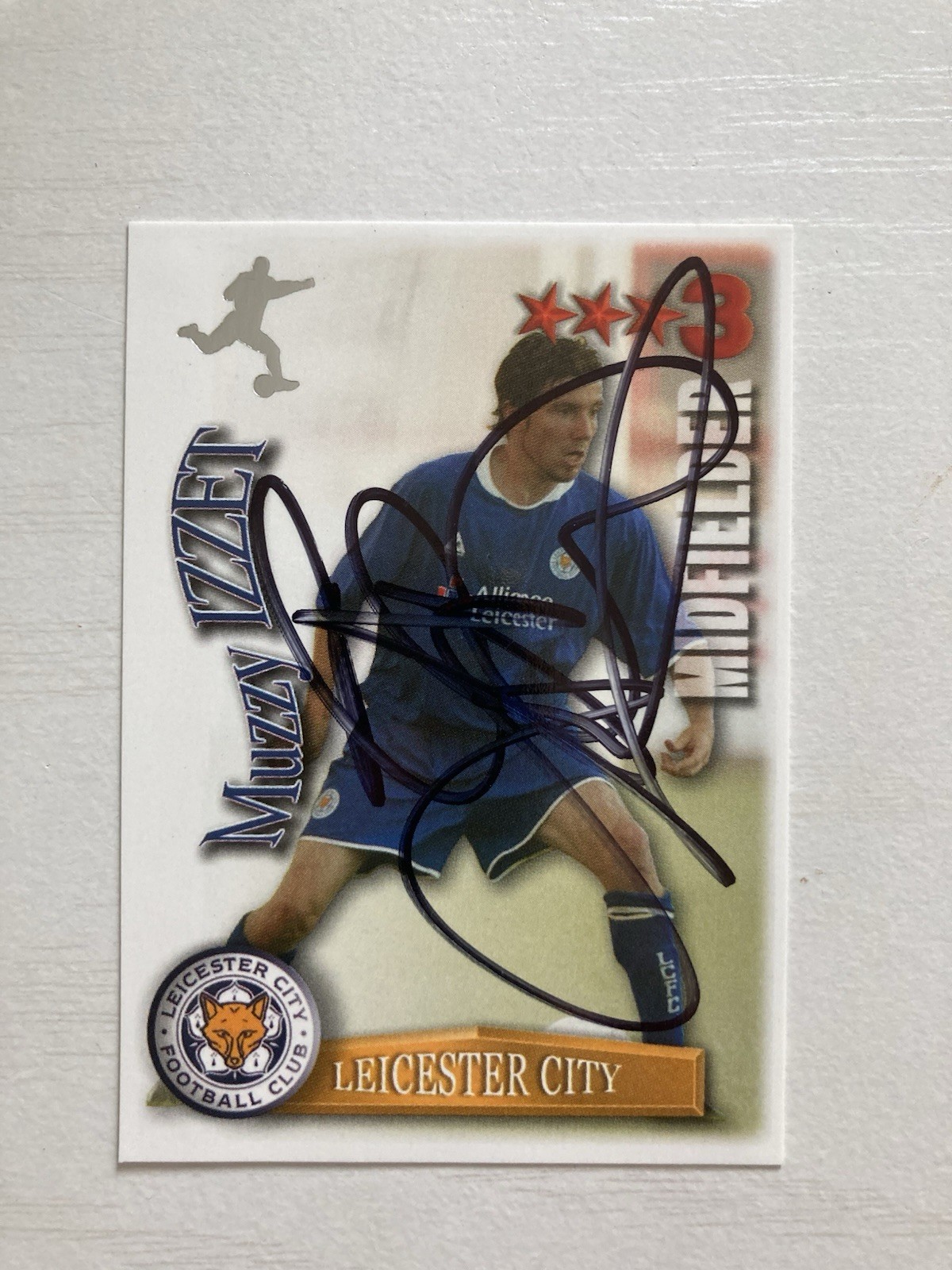 Muzzy Izzet Signed Leicester City Premier League Shoot Out 2003/04 Card for sale on Ebay