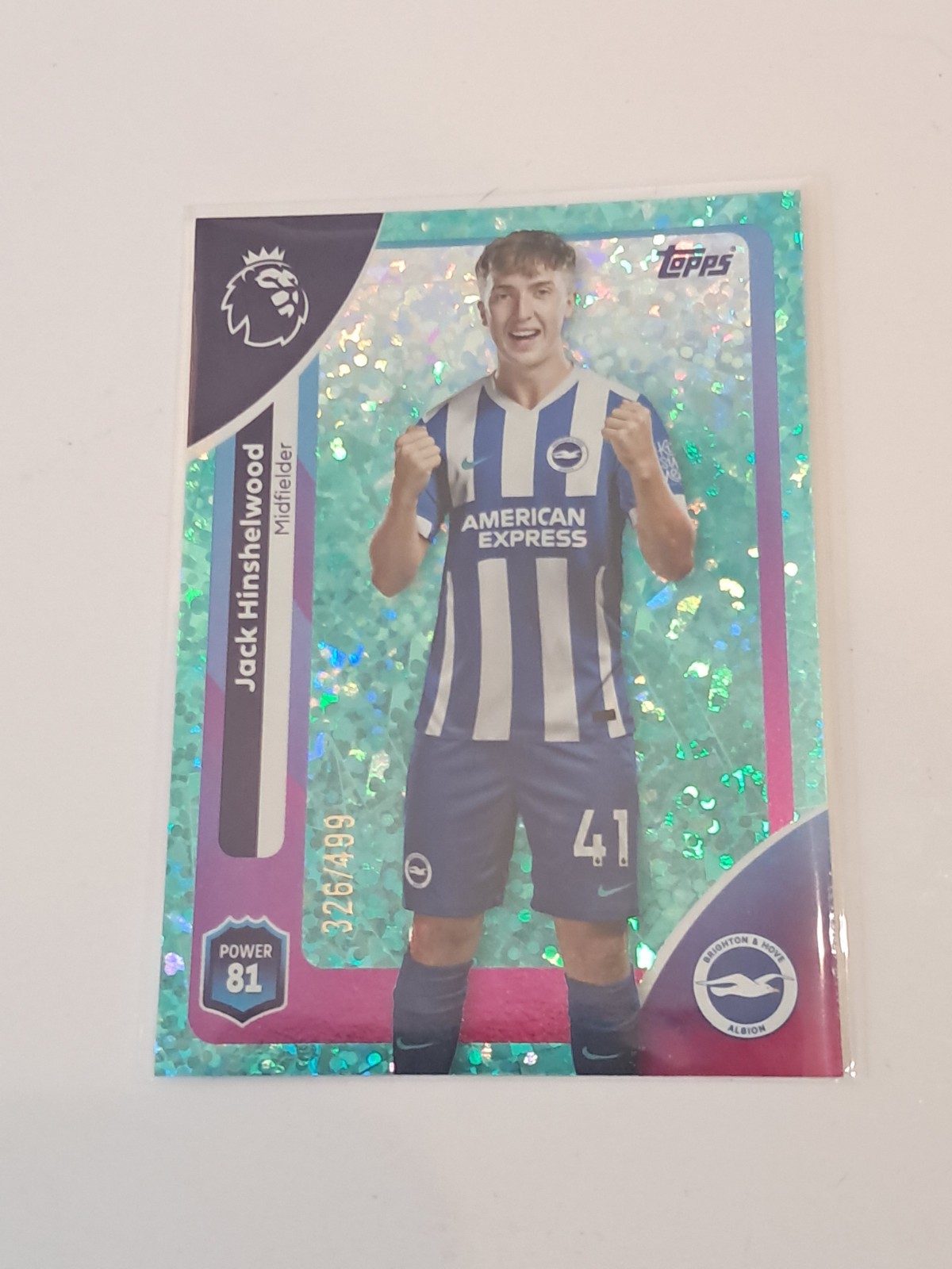 Topps premier league25/26 Aqua Sparkle #326/499 Brighton & Hove Jack Hinshelwood for sale on Ebay